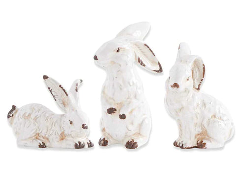 Vintage White Ceramic Bunnies