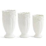 Ornate White Ceramic Vases (3 Variants)