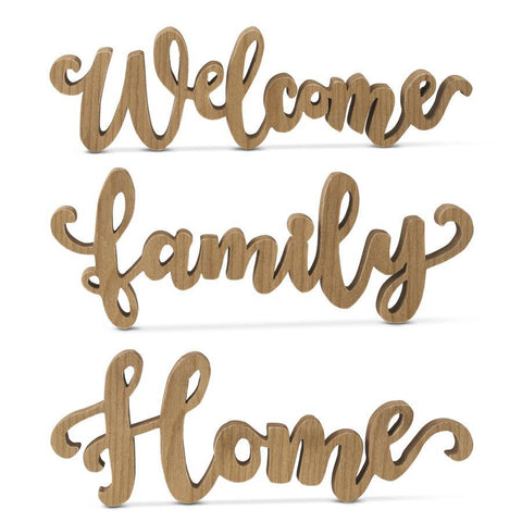 Wood Script Tabletop Signs