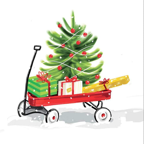 "Christmas Wagon" Cocktail Napkins