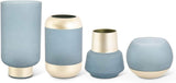 Frosted Teal Vases w/ Gold Accent Vase