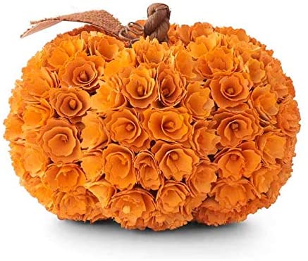 Orange Shaved Wood Pumpkin