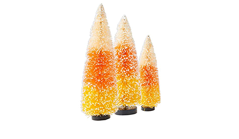 Candy Corn Bottle Brush Trees