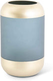 Frosted Teal Vases w/ Gold Accent Vase