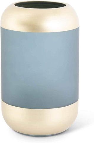 Frosted Teal Vases w/ Gold Accent Vase