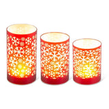 Matte LED Candles w/Snowflakes (3 Variants)
