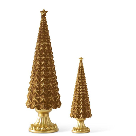 Gold Velvet Star Embossed Resin Trees