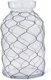 Glass Jars with Wrapped Chicken Wire