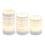 Matte LED Candles w/Snowflakes (3 Variants)