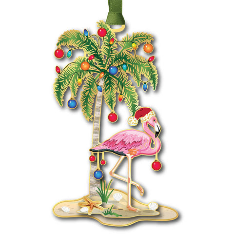 Festive Flamingo Ornament