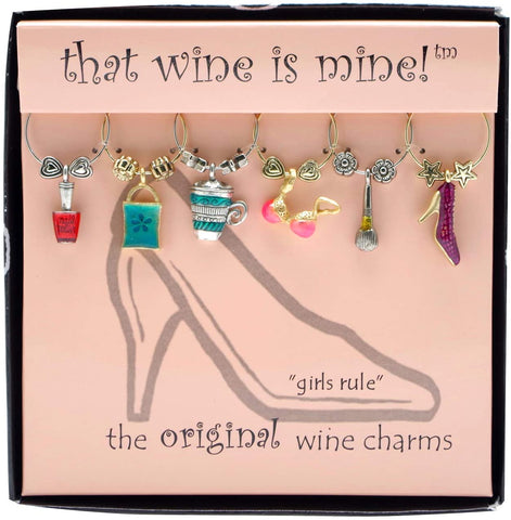Girls Rule Wine Charms