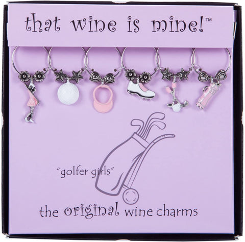Golfer Girls Wine Charms