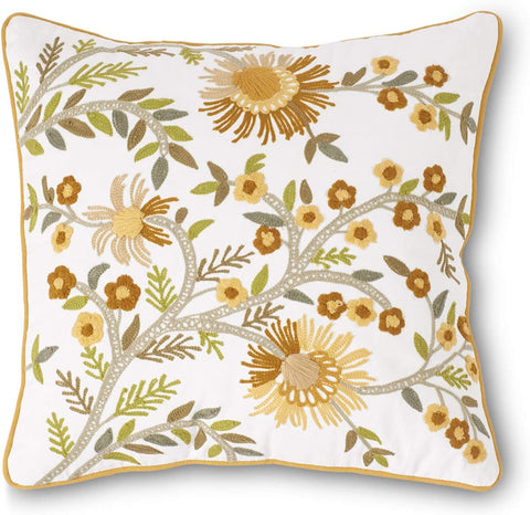Embroidered Botanicals Pillow