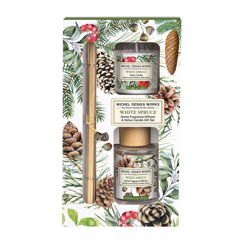 White Spruce Diffuser & Candle Gift Set