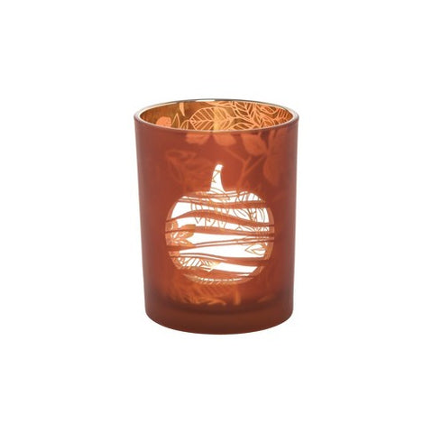 Glass Pumpkin Candle Holder