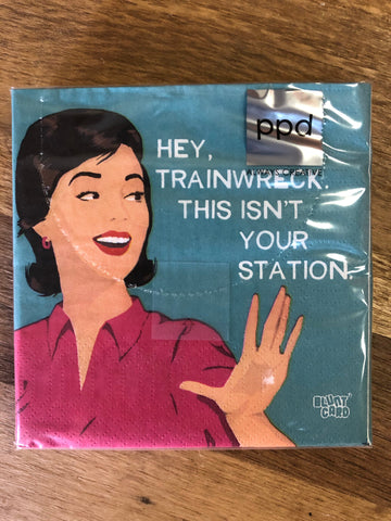 "Trainwreck" Cocktail Napkins