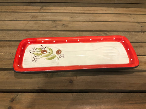 Olive Ceramic Spoon Rest