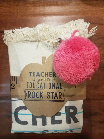 Rock Star Pom Pom Teacher Tote