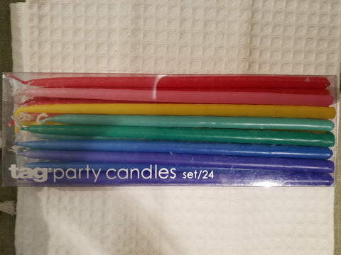 Long Rainbow Party Candles