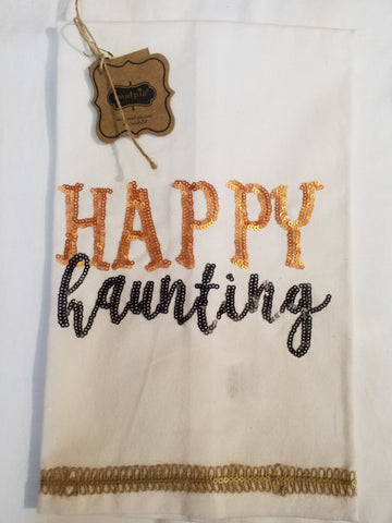 Happy Haunting Sequin Towel