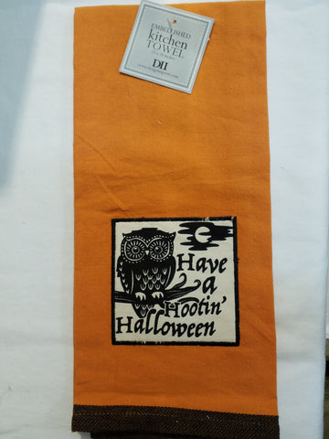 Hootin' Halloween Embellished Kitchen Towel
