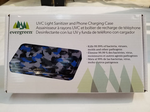 UVC Light Sanitizer and Phone Charging Case - Blue Pattern