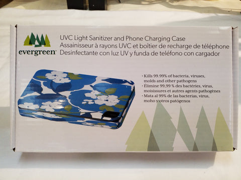 UVC Light Sanitizer and Phone Charging Case - Blue Floral