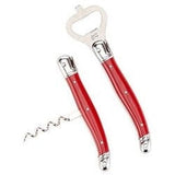 Corkscrew & Bottle Opener with Red Handle