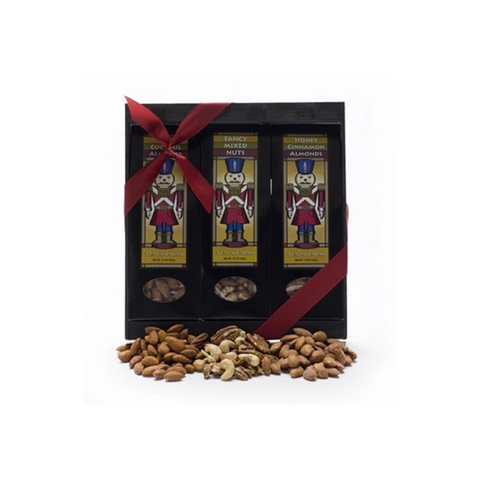 Nutcracker Trio In Wood Serving Tray