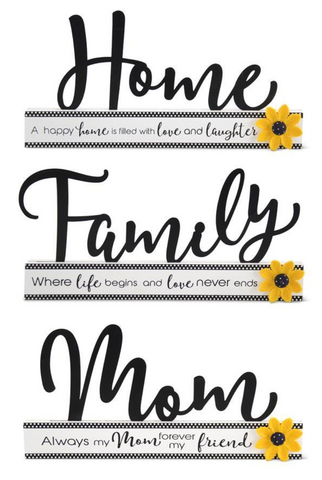 Black & White Cutout Sign w/ Sunflower