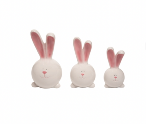 Set of 3 Ceramic Big Ear Bunny Dish