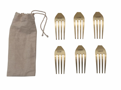 Gold Cheese Markers, Set of 6