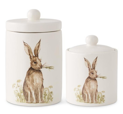 White Ceramic Lidded Container Set