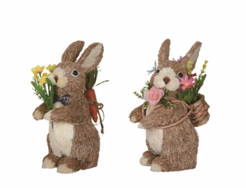 Foam Sisal Floral Bunny