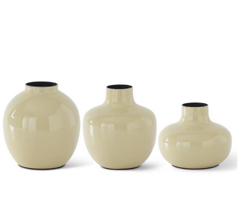 Yellow Metal Enameled Vase