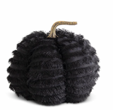 Black Fuzzy Pumpkin w/ Resin Stem