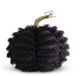 Black Fuzzy Pumpkin w/ Resin Stem