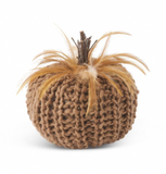 Feathered Pumpkin w/ Wood Stem (Multiple Variants)