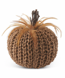 Feathered Pumpkin w/ Wood Stem (Multiple Variants)