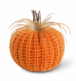 Feathered Pumpkin w/ Wood Stem (Multiple Variants)