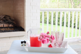 Rectangular Handled Serving Tray - Pinstripes