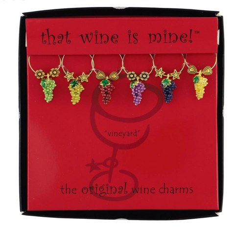 "Vintage Grape" Wine Charms