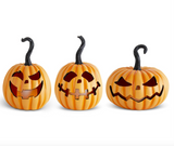 White Resin Led Flickr Flame Jack O' Lantern (3 Variants)