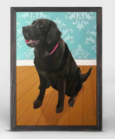 Dog Tales - Mocha Mini Framed Canvas