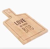 Love At First Bite Bamboo Serving Board