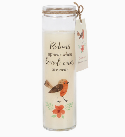 Robins Appear Cranberry Tube Candle