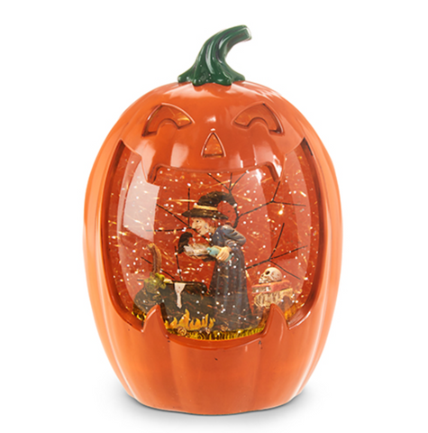 Brewing Witch Lighted Water Pumpkin