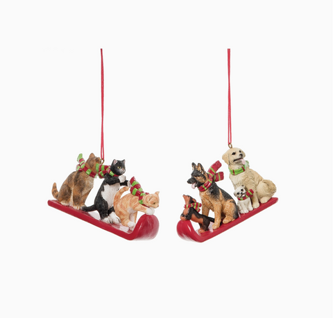 Cat/Dog Sled Ornament
