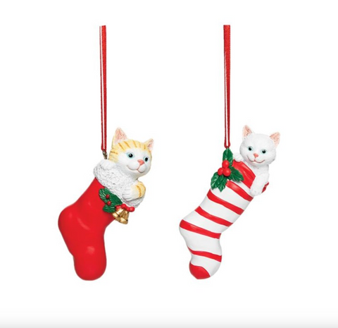 Cat in Stocking Ornament
