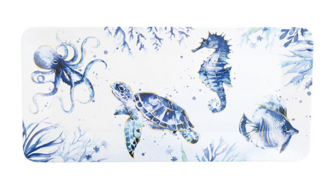 Indigo Sealife 17" Melamine Tray